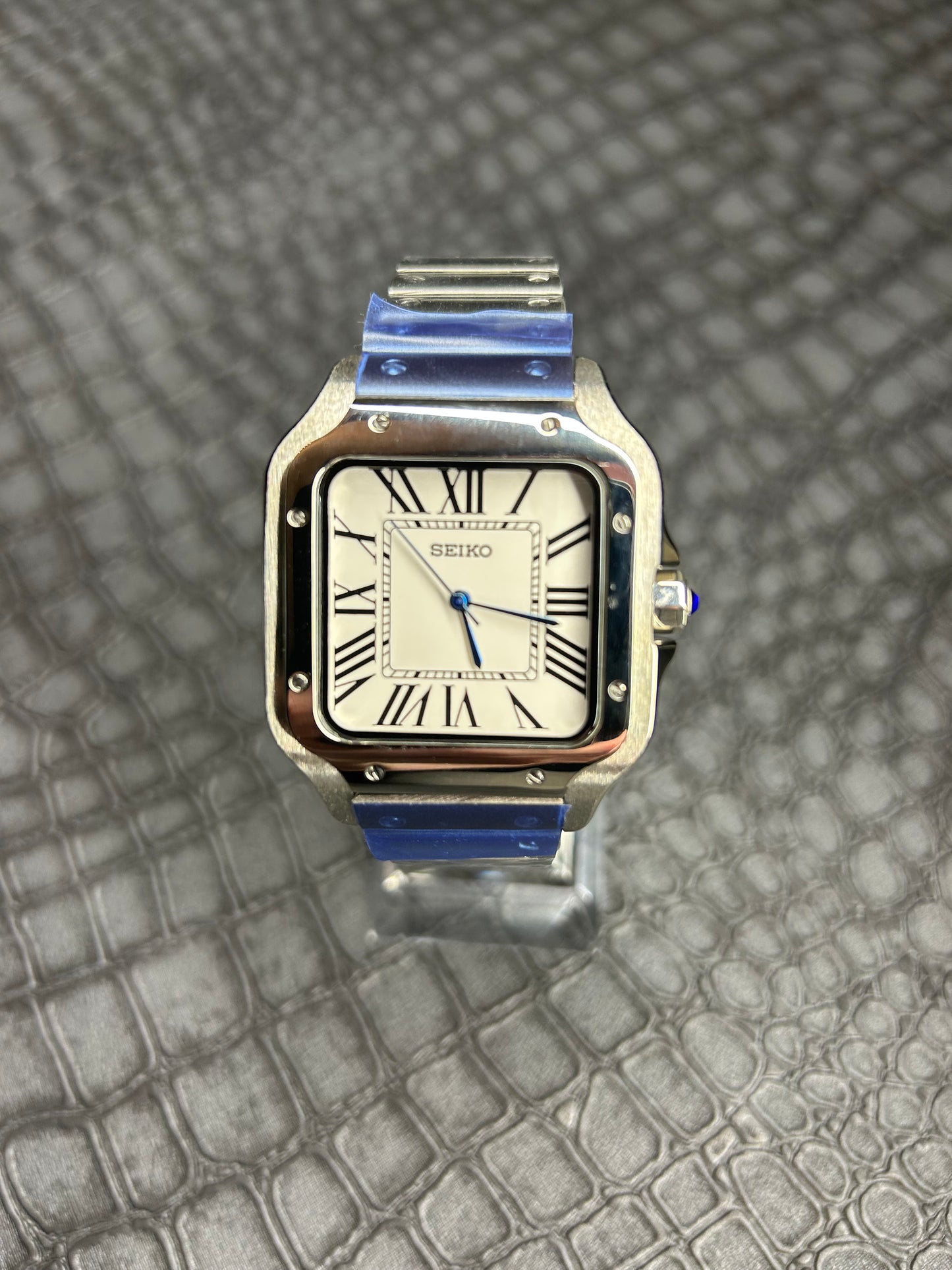Seiko mod Santos Custom Mod Stainless steel Butterfly clasp