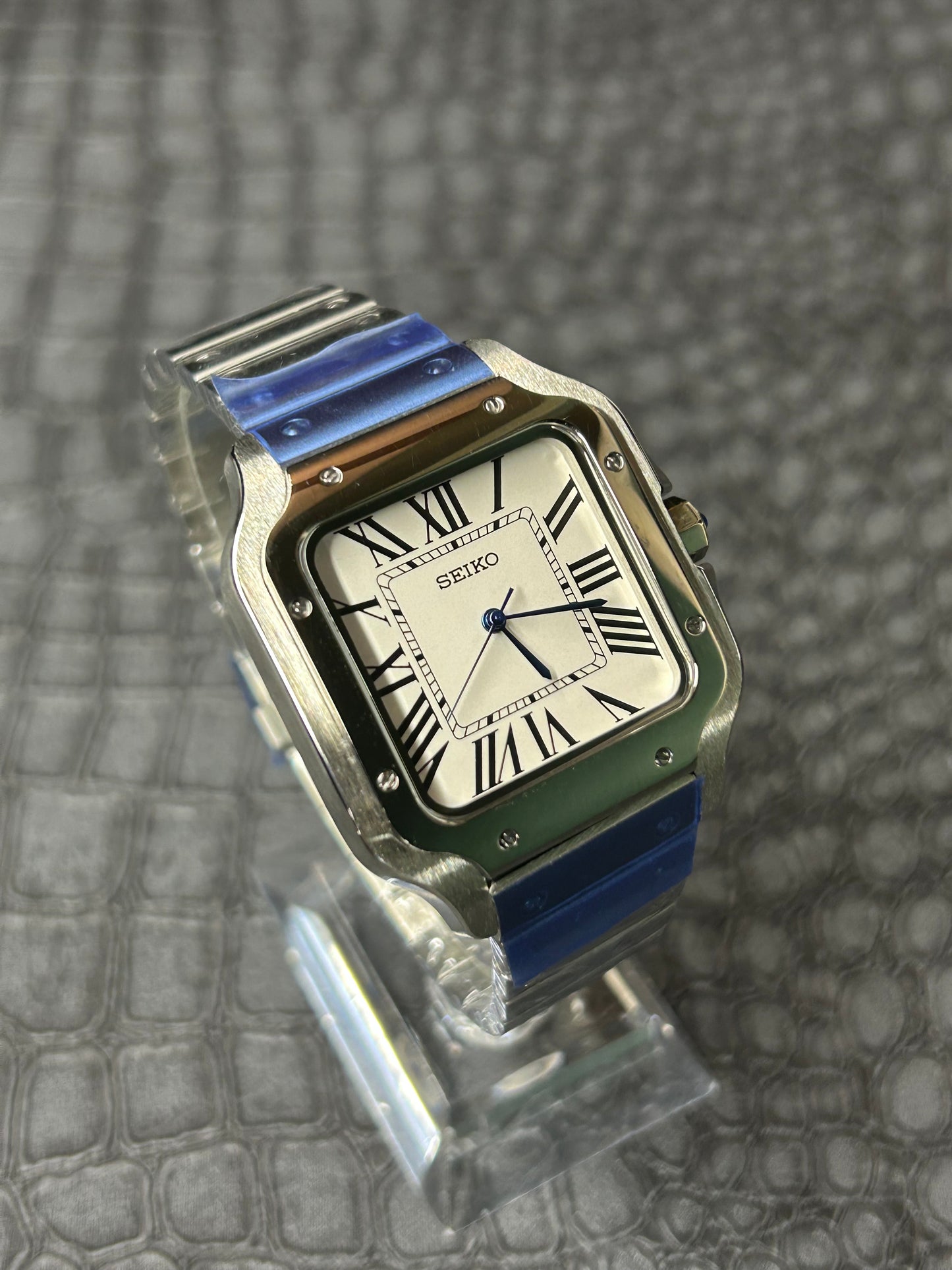 Seiko mod Santos Custom Mod Stainless steel Butterfly clasp
