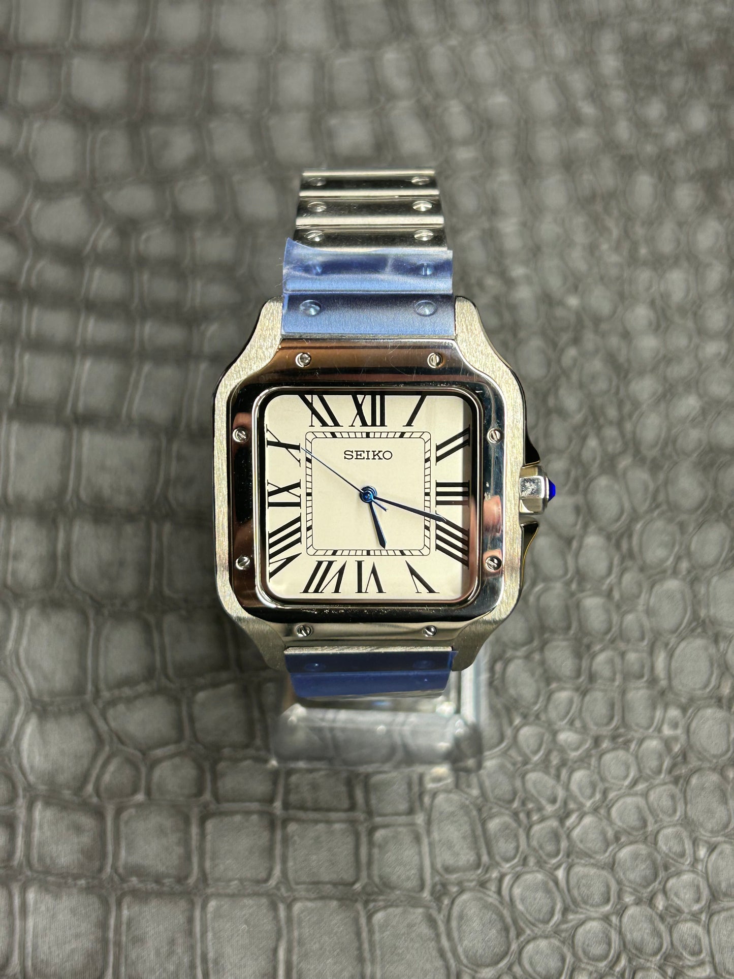 Seiko mod Santos Custom Mod Stainless steel Butterfly clasp