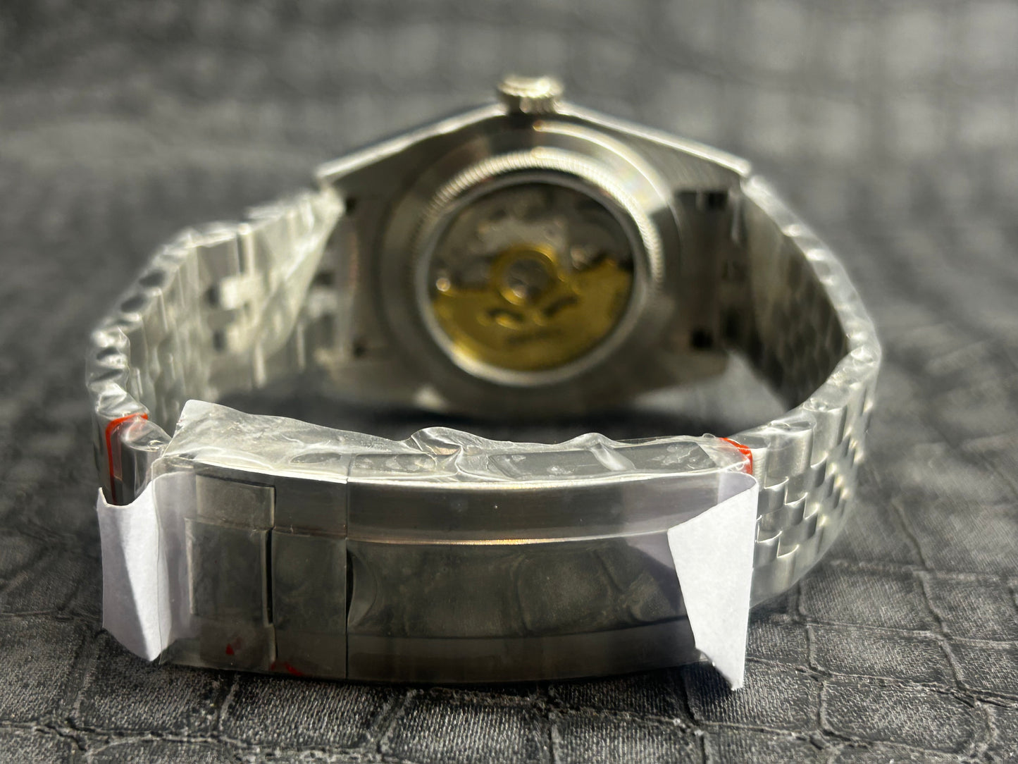 Seikojust mod silver white oyster perpetual seikojust dial jubilee open back