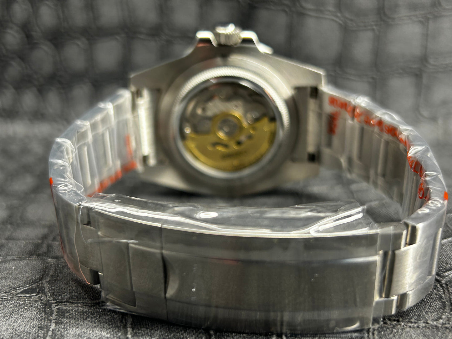 Seiko mod Batman Oyster GMT Open Back Stainless Steel Watch