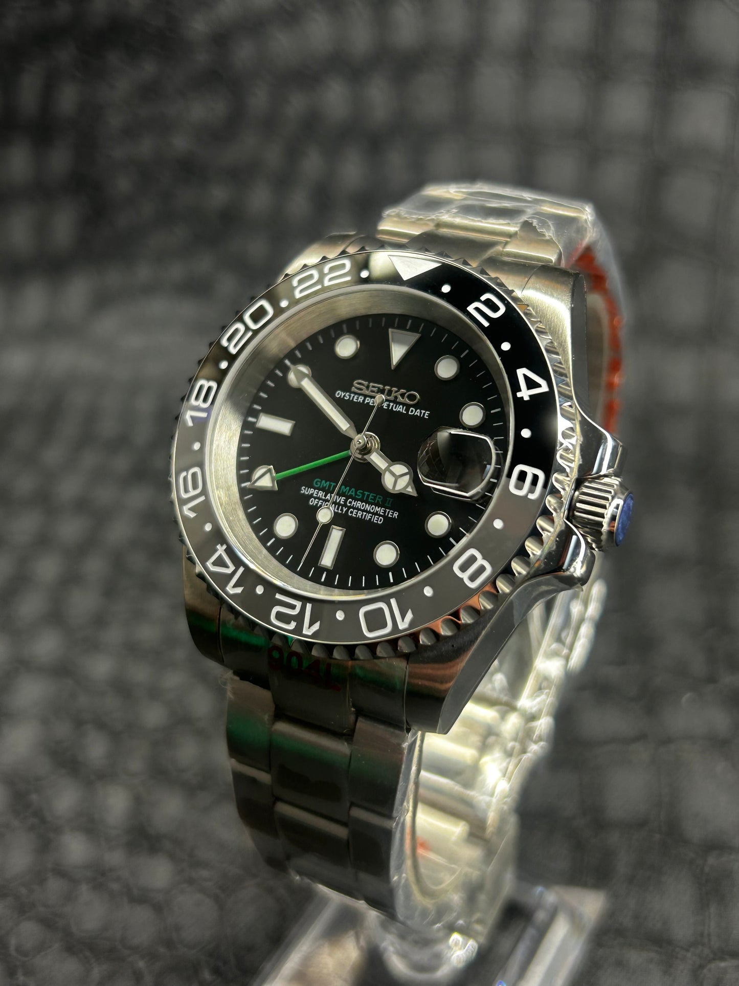Seiko Mod Bruce Wayne GMT Oyster Open Back
