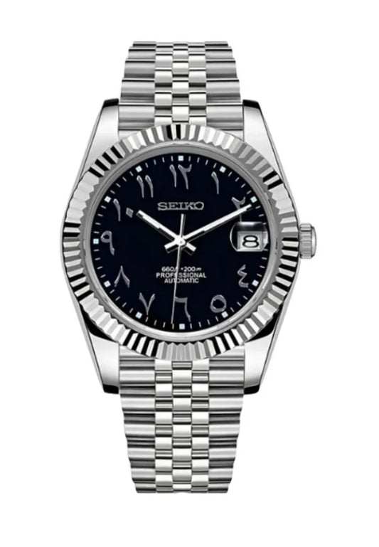 Seikojust mod black Arabic dial 40mm