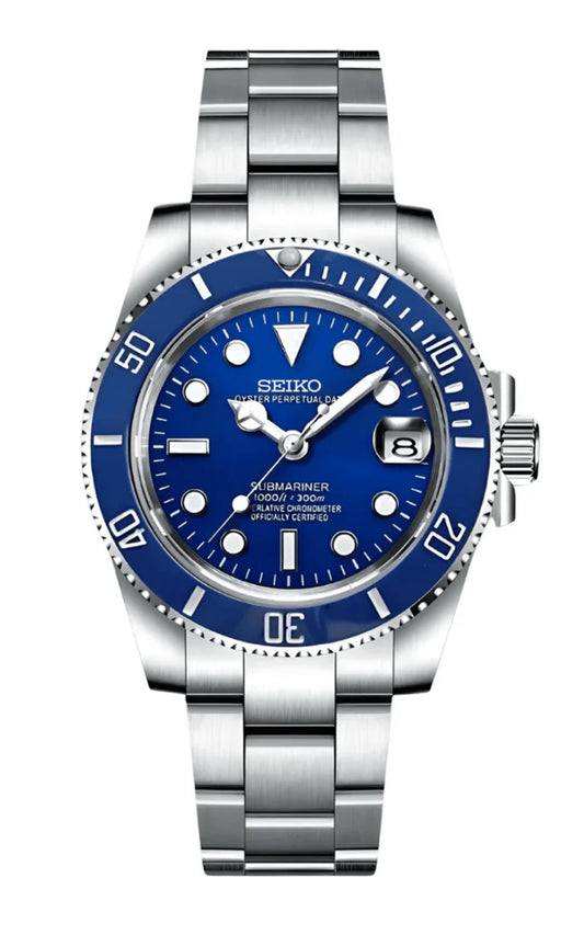 SEIKOMARINER Blue Smurf Mod Oyster