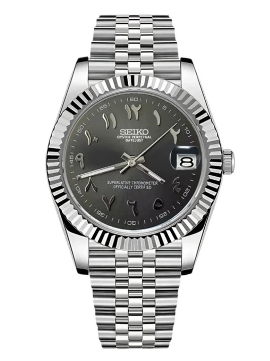 Seiko mod Holographic Grey Arabic Dial Seikojust jubilee