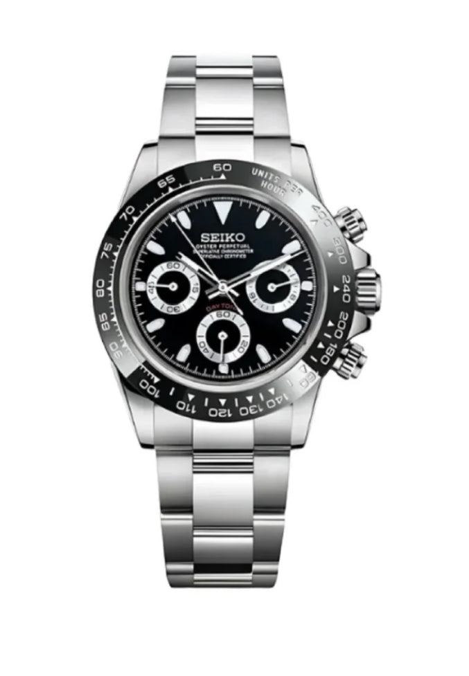 Seiktona blackout rubber stainless steel watch