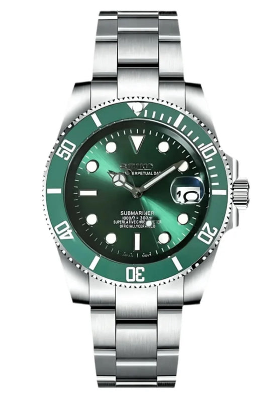SEIKOMARINER mod hulk green oyster mod Stainless steel Watch Mod
