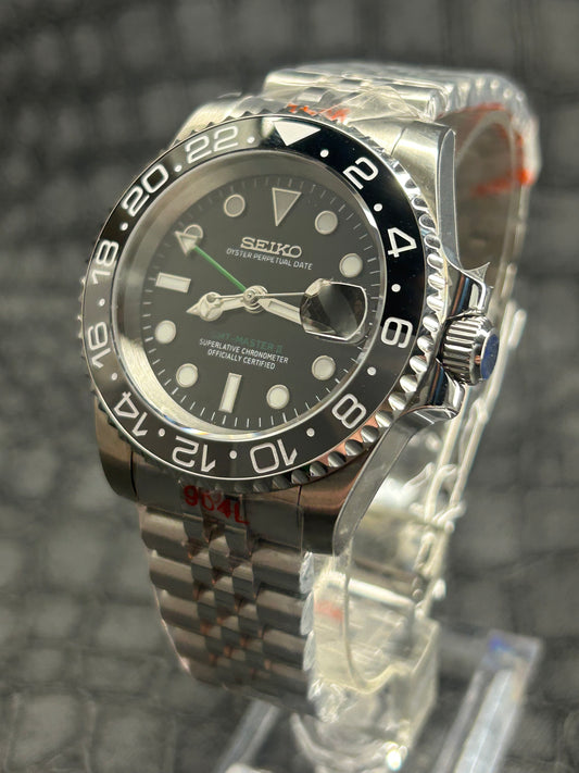 Seiko mod Bruce Wayne Jubilee Stainless steel Open Back Custom Watch