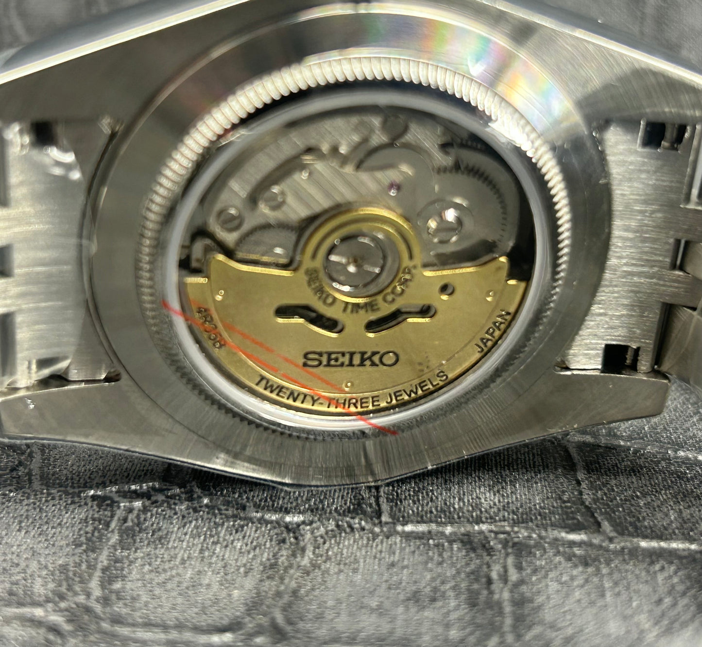 Seiko mod Olive Arabic Dial jubilee Custom stainless steel watch