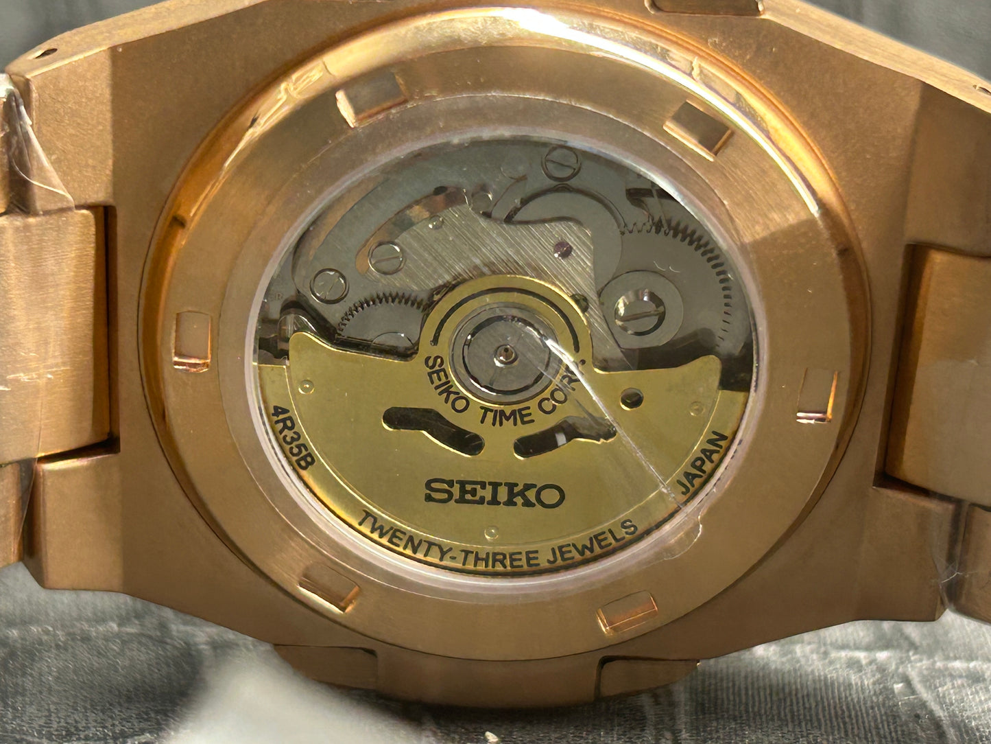 Seiko mod Nautiko Rose Gold Open Heart Chocolate Dial