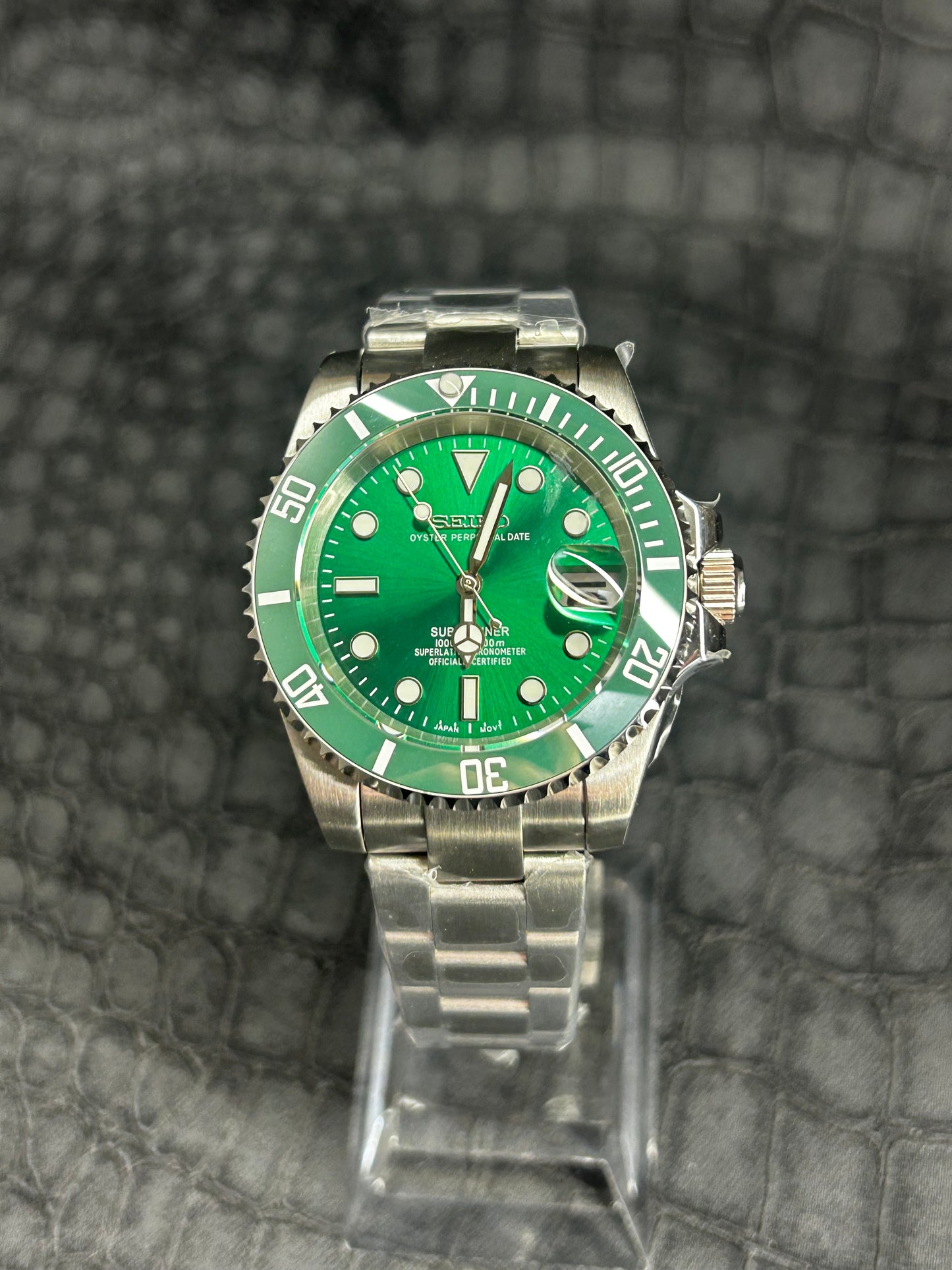 SEIKOMARINER mod hulk green oyster mod Stainless steel Watch Mod