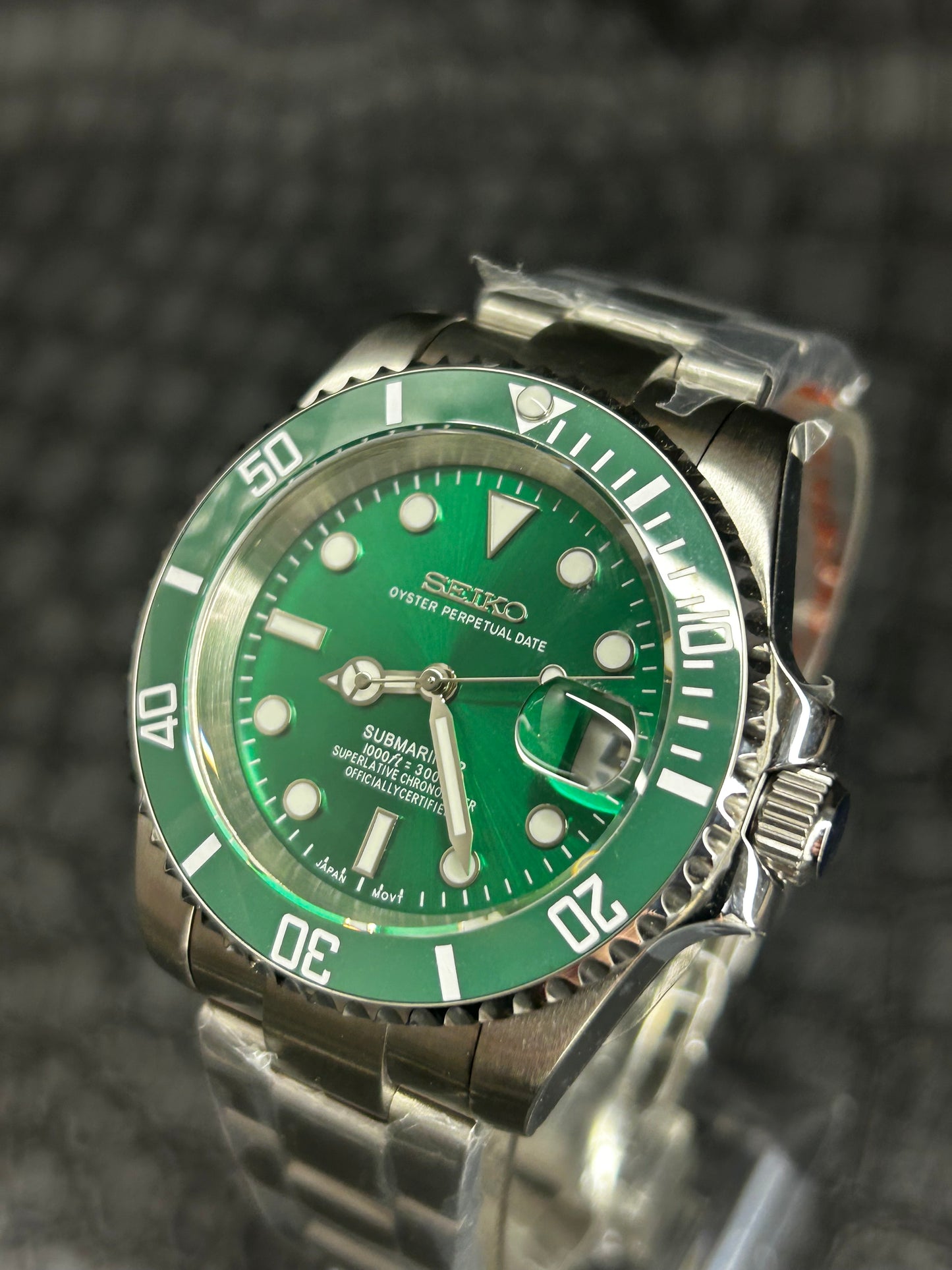 SEIKOMARINER mod hulk green oyster mod Stainless steel Watch Mod