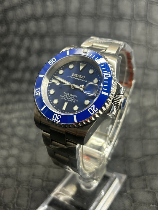 SEIKOMARINER Blue Smurf Mod Oyster